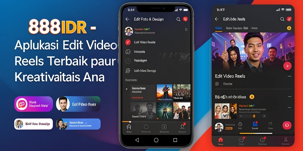 Tampilan antarmuka aplikasi 888IDR untuk Edit Video Reels yang menarik.