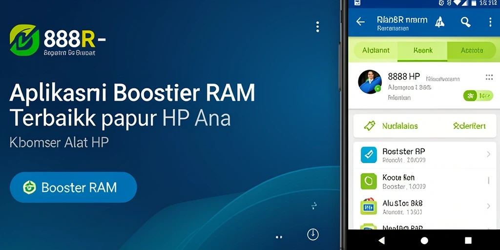 Antarmuka 888R menampilkan optimasi RAM dengan jelas dan efektif.