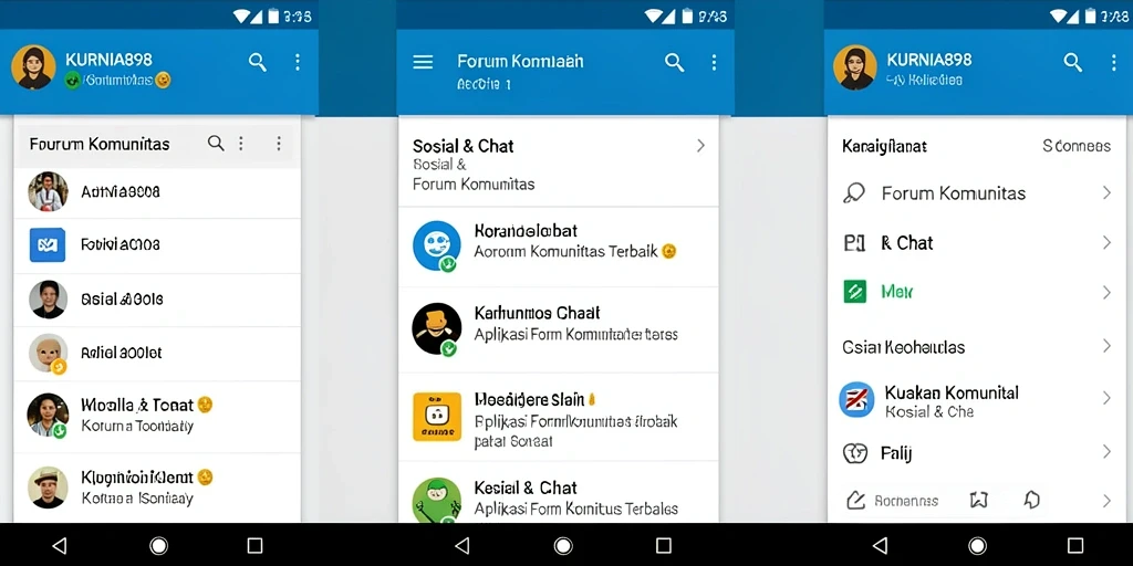 Tampilan antarmuka KURNIA898 menampilkan diskusi interaktif Forum Komunitas.