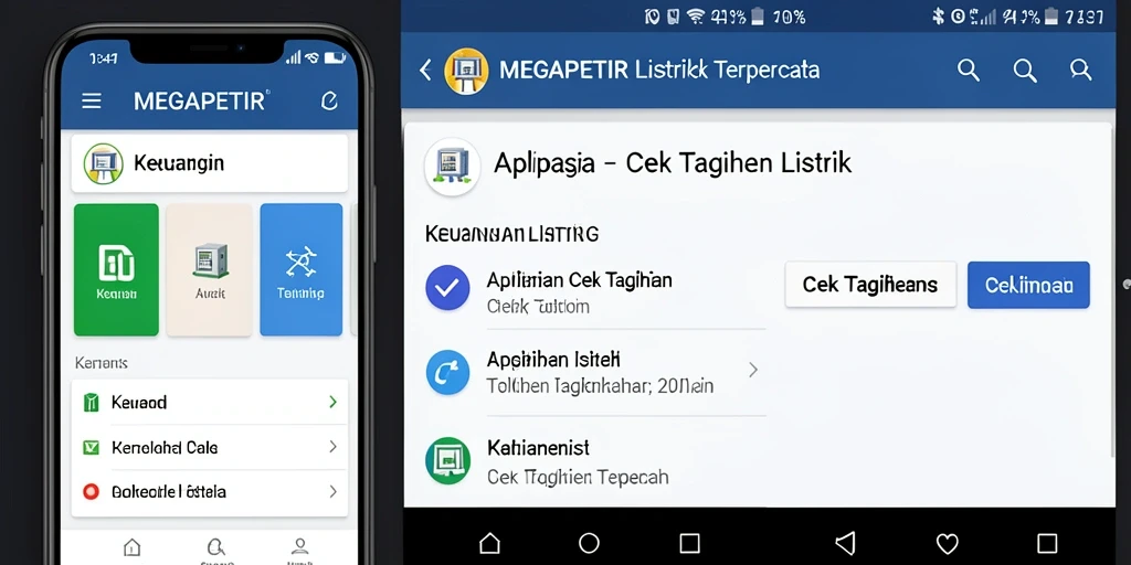 Antarmuka MEGAPETIR untuk cek tagihan listrik yang mudah dan intuitif.