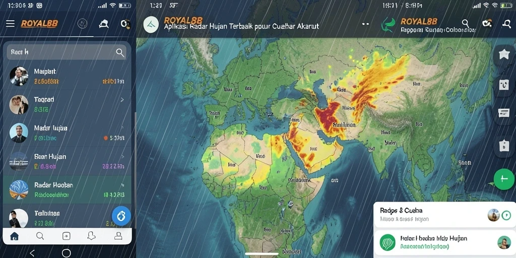 Tampilan antarmuka ROYAL88 menampilkan peta radar hujan yang jelas dan informatif.