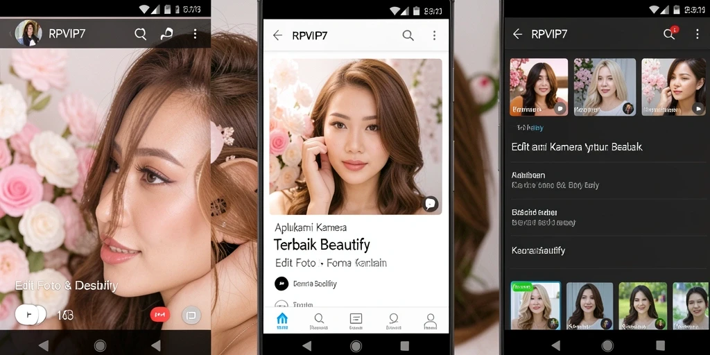 Screenshot RPVIP7 menunjukkan antarmuka intuitif aplikasi Kamera Beautify.